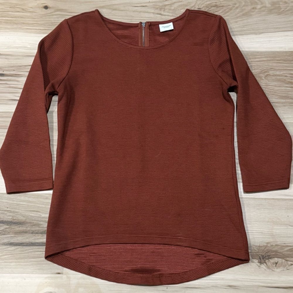 Jacqueline De Yong Ribbed Zipper Back Shirt Women’s Small - Picture 2 of 5